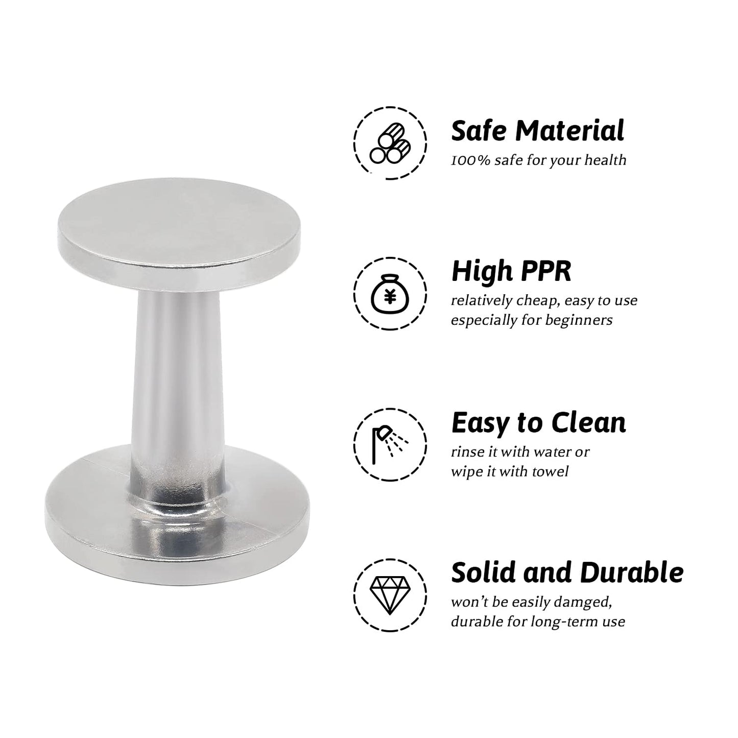 Ezebesta Dual-Sided Espresso Hand Tamper 51mm and 58mm Dual Ended Tamper Coffee Ground Press
