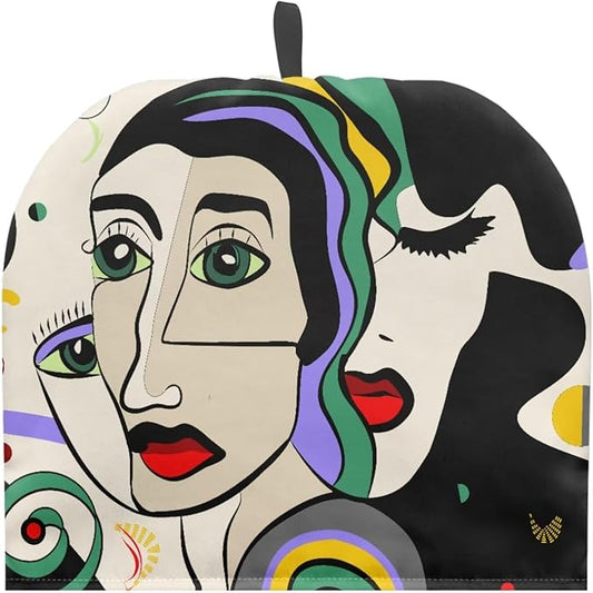 Guernica Teapots Dust Cover Home Kitchen Decorative Tea Pots Cozy with Insulation Pad for Kitchen Outdoor Camping Halloween Party