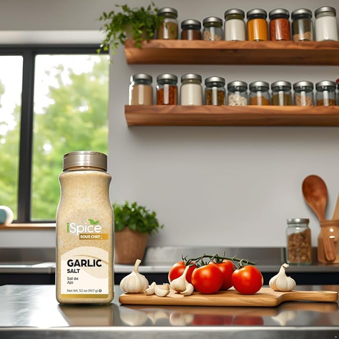 iSpice | Garlic Salt | 32 oz | Bulk Size | Kosher | Kosher