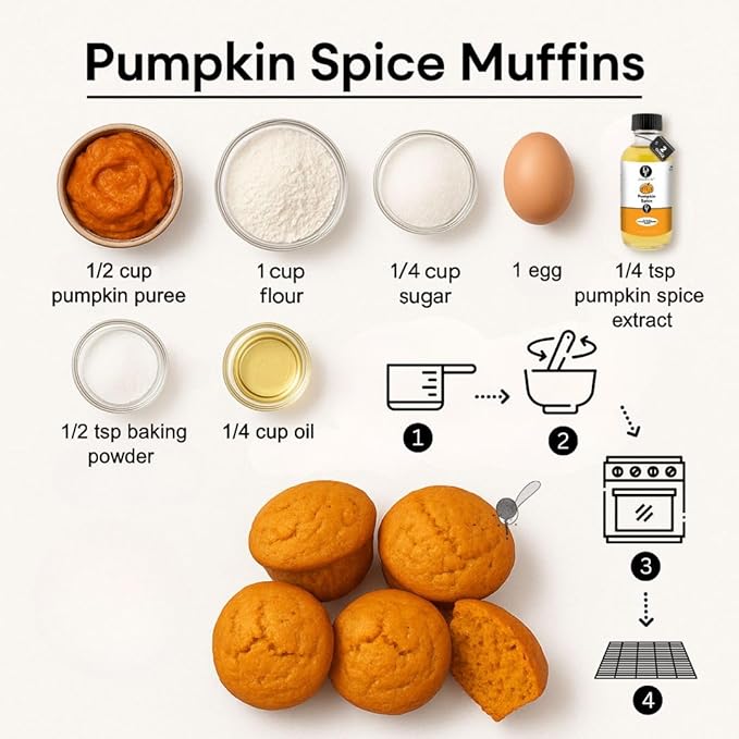 Dolce Flav Natural Pumpkin Spice Extract ??8 Ounce Oil-Soluble Kosher, Sugar-Free, Concentrated Warm Pumpkin Spice Flavoring for Baking, Smoothies & Desserts, Includes Measured Dropper