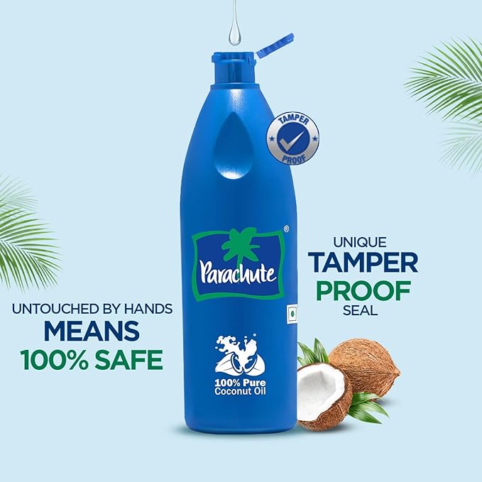 Parachute Coconut Oil| 100% Pure & Natural| Unrefined Coconut Oil| No Chemicals & Preservatives| Fresh Long Lasting Aroma| Untouched By Hands| 15 Fl oz | Bottle