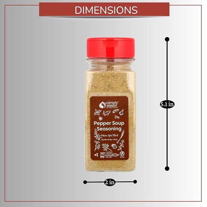 USimplySeason Pepper Soup Spice (4.8 oz) - African-Inspired Seasoning Blend - Vegan, Non-GMO, All-Natural - Ideal for Soups, Stews, Made in USA -One Bottle