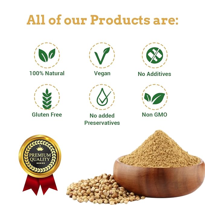 Spice Magic Ground Coriander Powder - 100% Pure & Freshly Ground, Non-GMO, Premium Quality Spice for Cooking and Seasoning- 7 oz (200 g) Resealable Bag