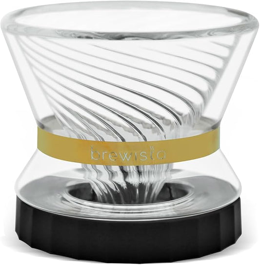 Brewista Tornado Duo Pour Over Coffee Dripper, Insulated Double Wall Glass, Easy-To-Clean Drip Coffee Maker for Home & Office(1-2 Cups)