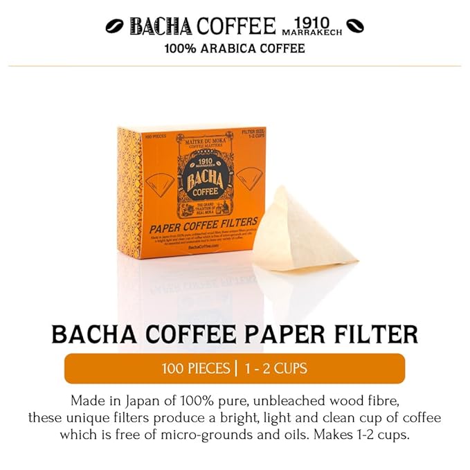 Bacha Coffee | Night in Venice Fine Flavoured Coffee, Autograph Collection, 100% Arabica Specialty Coffee, Ground Beans, Medium Roast, 350g & 100% Natural Unbleached Wood Fibre Paper Filters