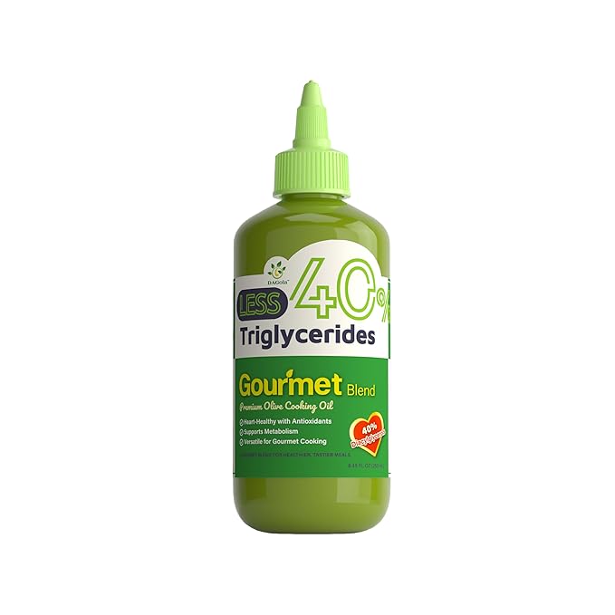 DAGola Gourmet Blend Olive Oil - Keto-Friendly, 50% EVOO & 50% Olive DAG, 40% Less Triglycerides, 250ml Chef Bottle ??Premium Cooking Oil for Heart Health, Frying, and Dressings