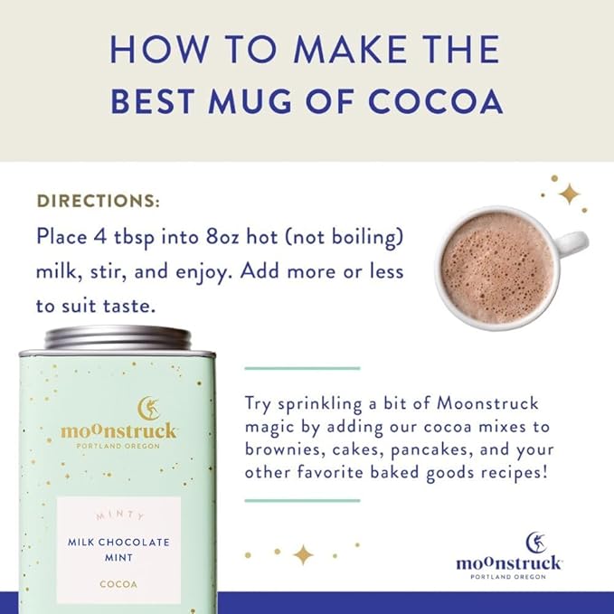 Moonstruck Chocolate Mint Chocolate Mint Hot Cocoa Mix, 9.5oz (Pack of 1)