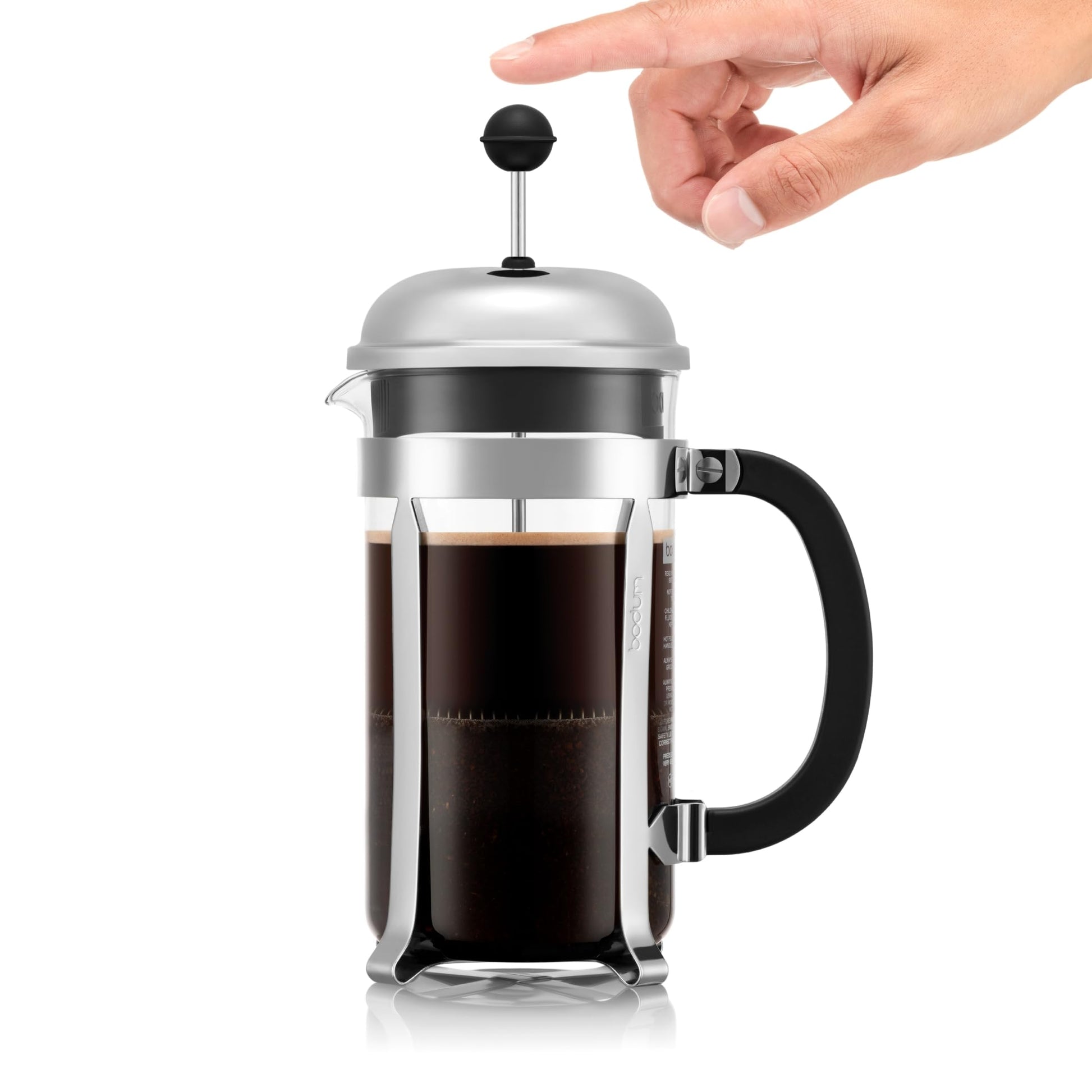 Bodum 34oz Chambord French Press Coffee Maker, High-Heat Borosilicate Glass, Polished Stainless