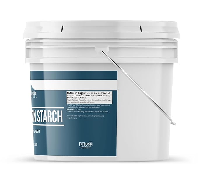 Earthborn Elements Corn Starch 2 Gallon Bucket, Thickening Agent, Cooking & Baking Staple, Cleaning
