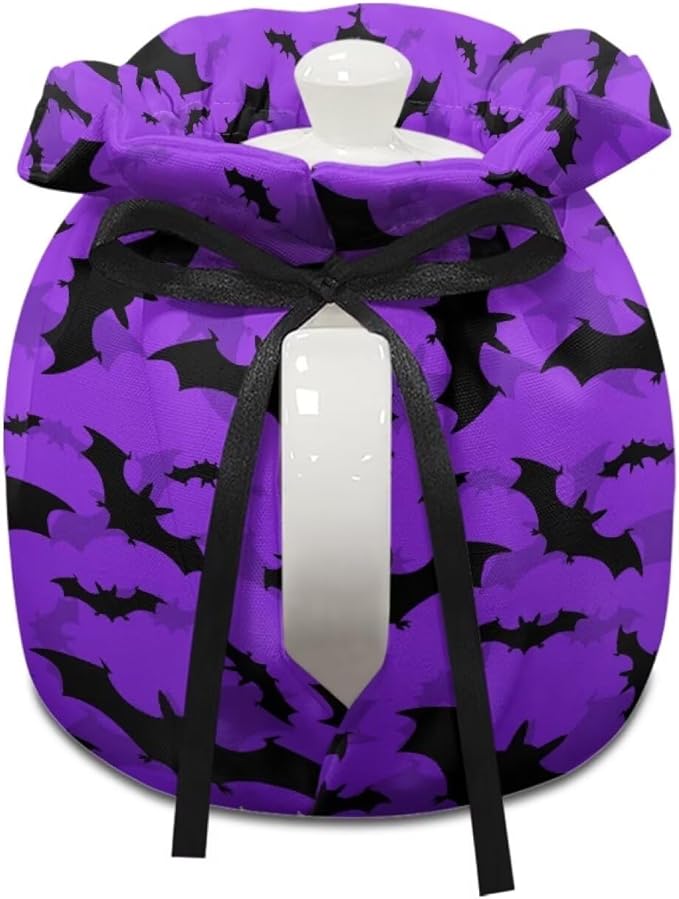Gothic Bat Dust Proof Tea Cosy for Teapot Washable Tea Pot Cozy for Keeping Warm,Reusable Scratch Proof Teapot Insulation Cover for All Saints' Day Party Breakfast Warmer