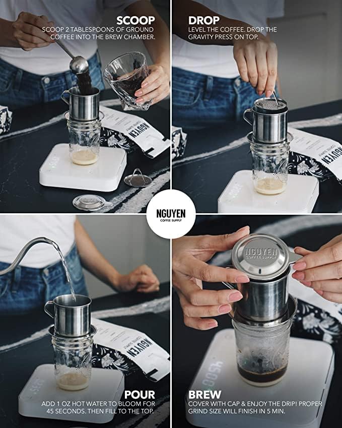 Nguyen Coffee Supply - Truegrit Robusta: Medium Roast Premium Whole Coffee Beans, Vietnamese Single Origin, Direct Trade, Low Acid with High Caffeine Content, Roasted in Brooklyn [12 oz Bag]