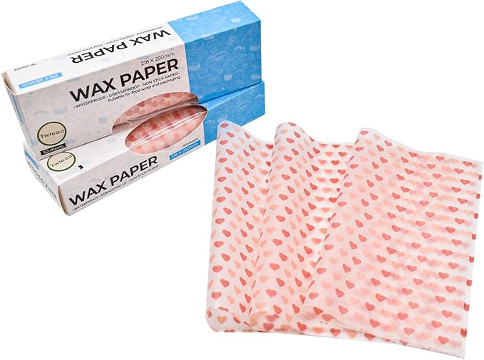 Wax Paper Sheets Love Heart Graphic Food Colored Candy Sandwich Wrap Waterproof Greaseproof Paper Suitable For Food Wrap And Packing (100Sheets)