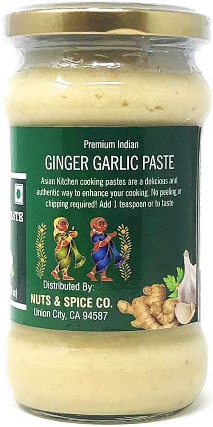 Asian Kitchen Ginger Garlic Cooking Paste 10.5oz (300g) Glass Jar ~ Vegan | Gluten Free | NON-GMO | No Colors | Indian Origin