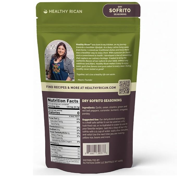 Healthy Rican Sofrito Spice Herb Seasoning Mixes Non GMO No MSG Preservatives Artificial Flavors No Red 40 Gluten Free Diabetes Low Sodium Keto Friendly Whole 30 Approved (Sofrito Large)