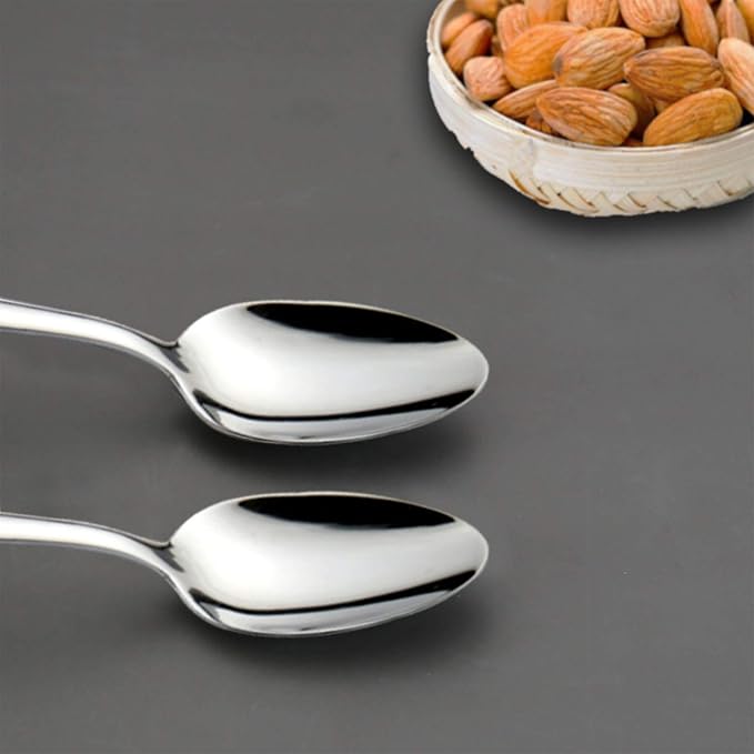 6-Pieces Teaspoons Set Stainless Steel 18/0 Tea Spoons, 6.29 Inches For Home, Kitchen Restaurant, square handle