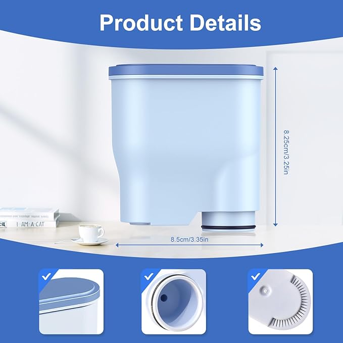 8-Pack Water Filter for Philips Saeco AquaClean CA6903 ??Anti-Lime Scale Replacement Filters for Fully Automatic Coffee Machines