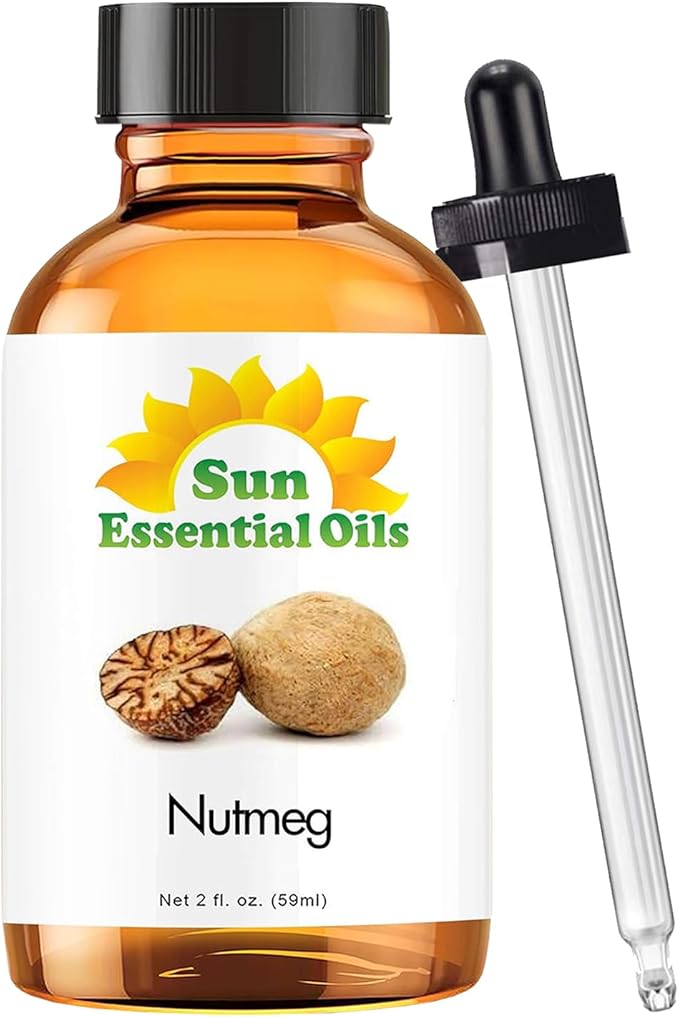 Sun Essential Oils Nutmeg Essential Oil ??Aromatherapy Nutmeg Oil - (2 Fluid Ounces)