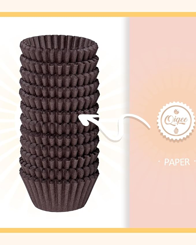 qiqee 600 Count Mini Cupcake Liners Coffee Muffin Liners Food Grade Baking Cups Paper No Smells竊늆mall Sizeç«?"<div>