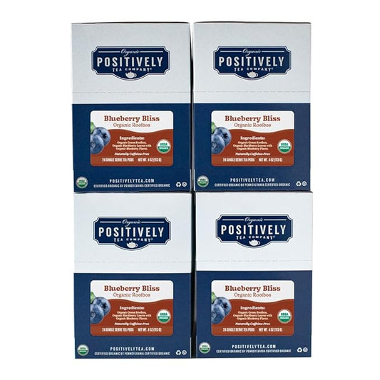 Organic Positively Tea Company, Blueberry Bliss Rooibos Tea, K-Cup Compatible, 96 Pods