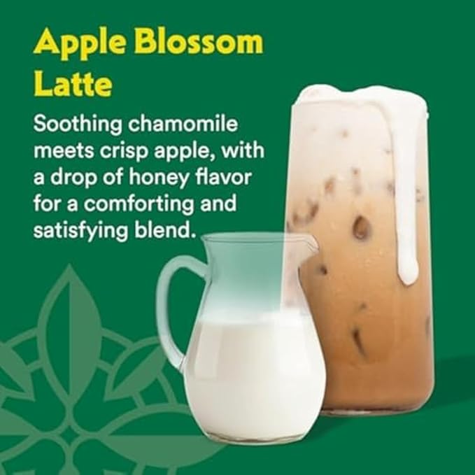 STASH Apple Blossom Latte Concentrate - Barista Style Caffeinated Latte Tea Beverage - Crafted in Oregon - Plant Based and Dairy-Free, Serve Hot or Iced, 32 fl oz (Pack of 6)