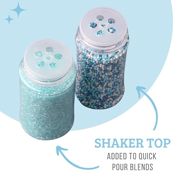Sweets Indeed Christmas Sprinkles, 4 Pack, Snowflake Edible Sprinkle Mix, Perfect for Frozen Cake Decorations, Baking, Ice Cream, Cookies, Cupcake Topper (Winter)
