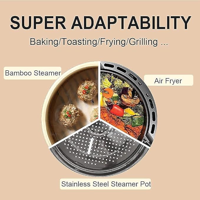 Numola Air Fryer Parchment Paper Liners, 100 Pcs Disposable Papers Liner for Baking, 9 Inch Safe and Non-stick Unbleache Steamer Liner for Microwave, Oven, Steaming Basket