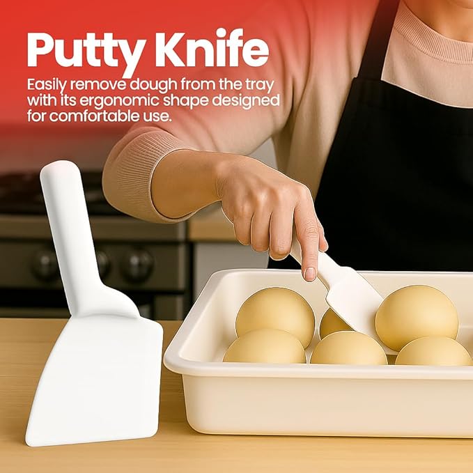 DoughMate® Artisan Kit – 2 Pizza Dough Proofing Trays, 1 Lid, and Dough Scraper – Food Contact Certified, Stackable, Made in USA