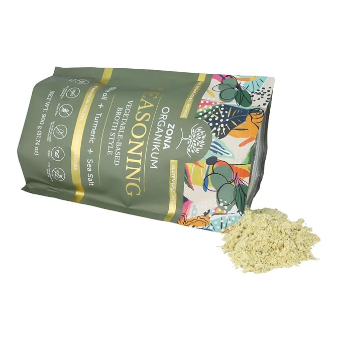 ZONA ORGANIKUM Vegan Vegetable Broth Seasoning Powder 31.74 oz, No MSG, No Artificial Colors or Preservatives, Gluten Free, Sugar Free, Healthy and Natural Base for Soups and Sauces