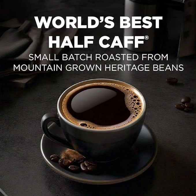 Maud's Half Caff Coffee Pods, 200 ct, Medium Roast Coffee in Recyclable Single Serve Pods – 100% Arabica Coffee, Compatible with Keurig K Cups Maker