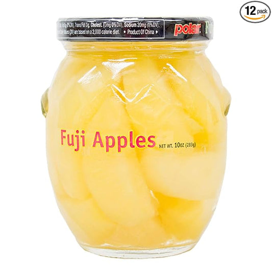 MW Polar Fuji Apple in Light Syrup, glass jar 10oz (Pack of 12)