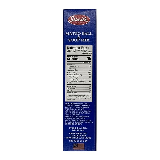 Streit's Matzo Ball & Soup Mix - Kosher Certified, Suitable for Passover, No MSG Added, Just Add Eggs & Oil, Vegan-Friendly, Family Owned (4.5oz, Pack of 3)