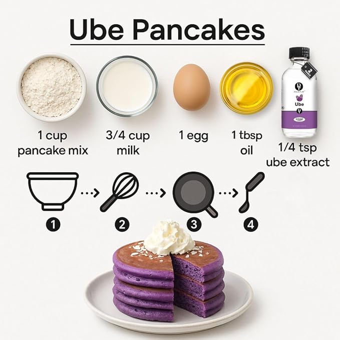 Dolce Flav Purple Ube Extract ??2 Ounce Water-Soluble Kosher, Sugar-Free, Concentrated Sweet Ube Flavoring for Baking, Ice Cream & Pastries, Includes Measured Dropper