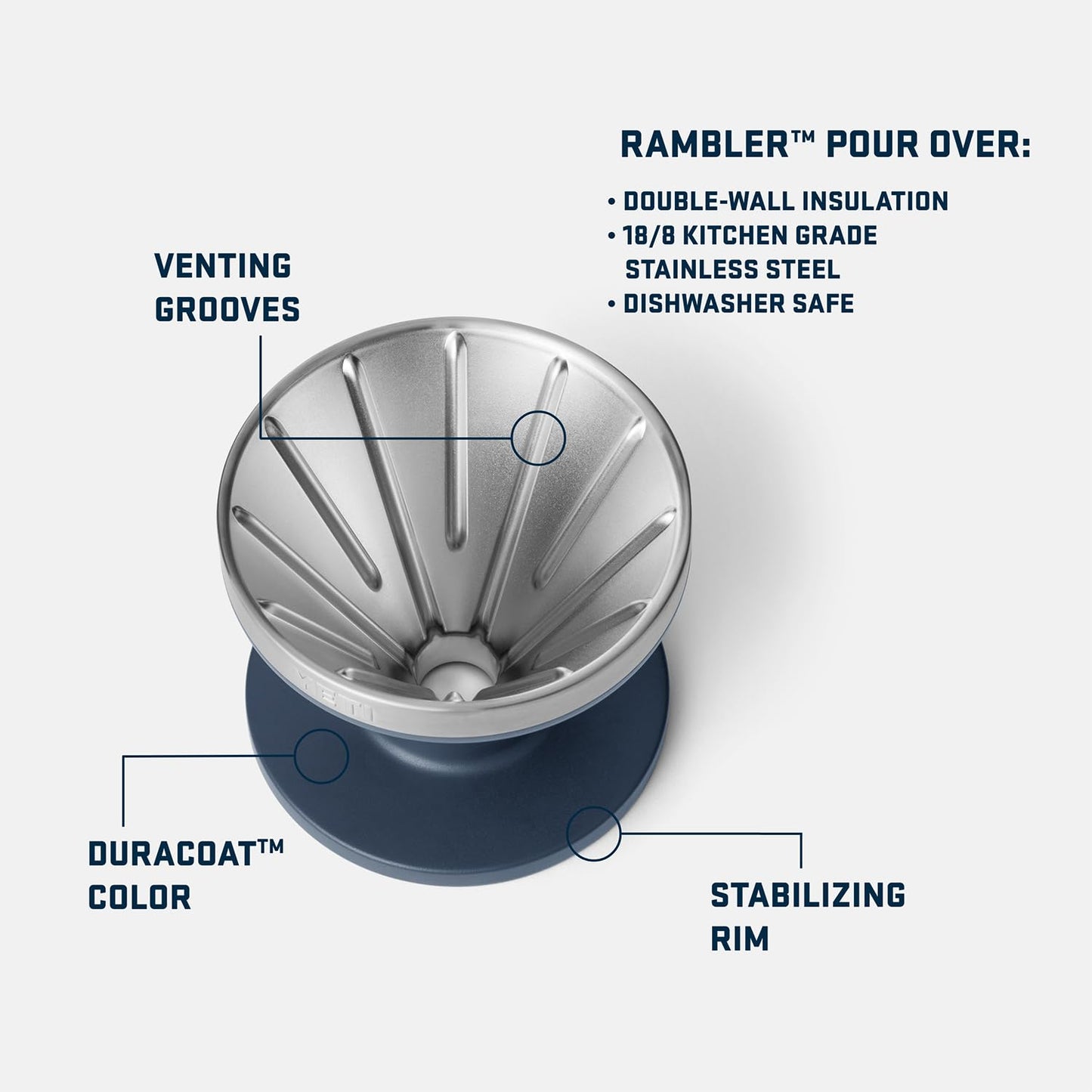 YETI Pour Over Coffee Maker Accessory Ramblers, Designed for Perfect Coffee Extraction Anywhere