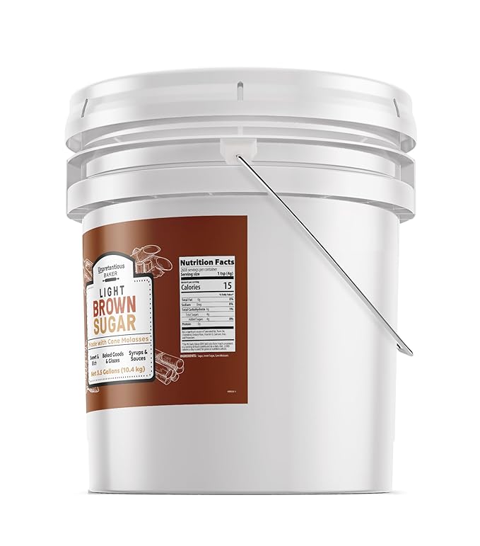 Unpretentious Light Brown Sugar, 3.5 Gallons, Made With Cane Molasses, Perfect For Desserts, Meat & Fruit