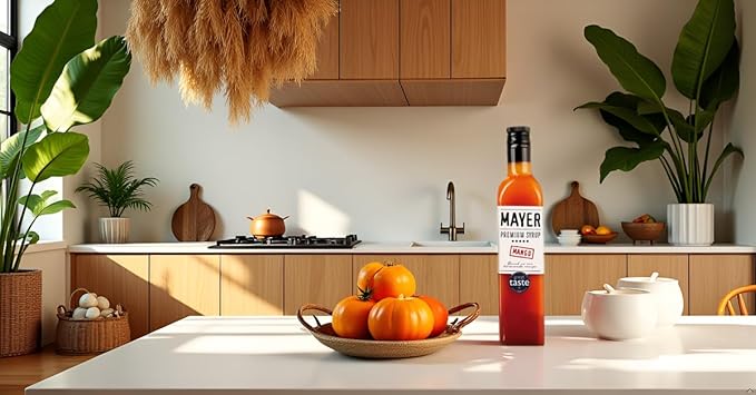 Mayer Premium Artisanal Mango Cocktail Syrup - Handcrafted in Hungary, All Natural, Over 50% Real Fruits and 3 Natural Ingredients, Flavoring for Cocktail, Mocktail, Smoothie, Lemonade, Dessert - Zero Preservatives ( 16 Oz. Fl. 1 Pack )