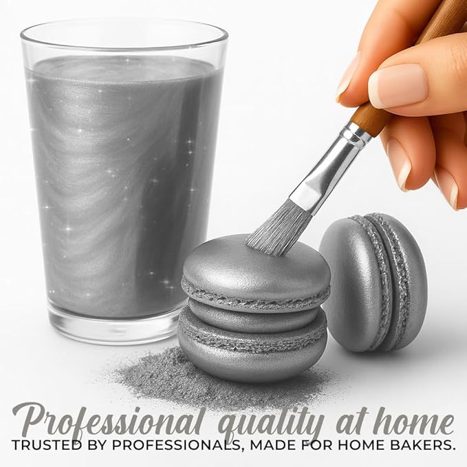 Bulk (20g) Silver Luster Dust Edible Glitter for Cocktails | Premium Edible Silver Luster Dust for Cake Decorations - Edible Glitter for Drinks Cupcakes Cookies Cakes Food Paint
