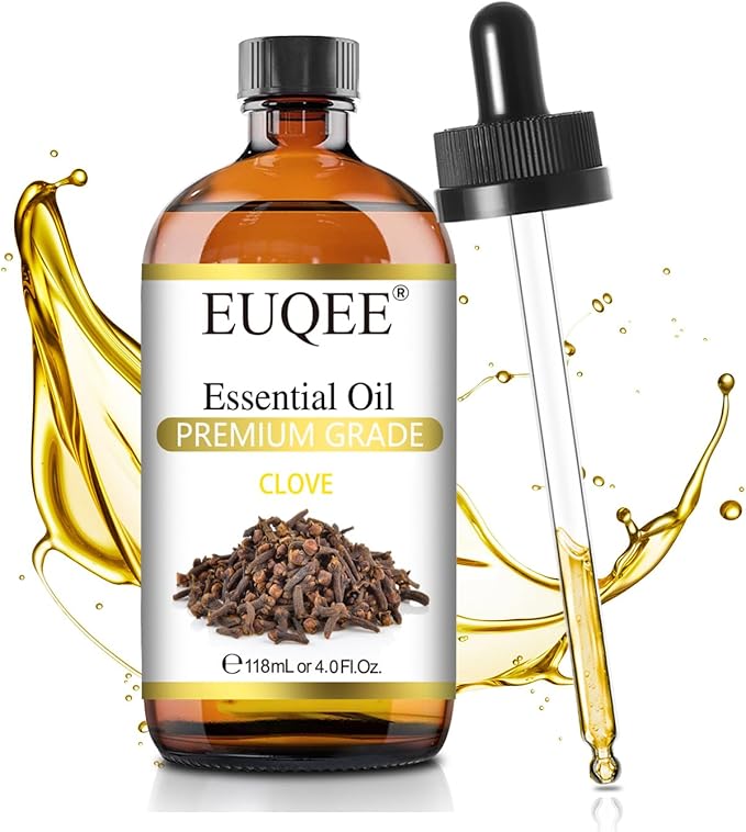 Clove Essential Oil Large Capacity (4 oz/118 ml) Premium Clove Bud Oil - with Glass Dropper, Great for Diffusers, DIY Candle e & Soap Making