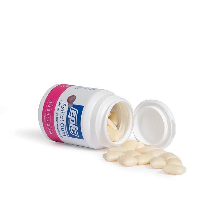 Epic 100% Xylitol Bubblegum Chewing Gum - Sugar Free, Aspartame Free Dental Gum - Supports Oral Health & Fresh Breath - 50 Pieces