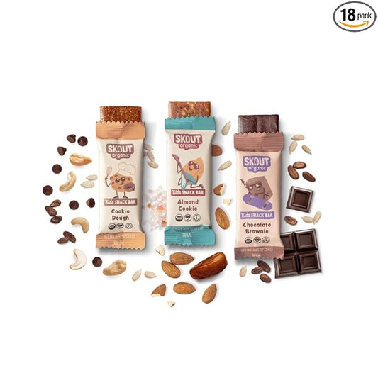 Skout Organic Dessert Inspired Kids Snack Bar Variety Pack (18 Pack) | Organic Kids Snack Bars | School Snacks & Lunch Snacks | Vegan & Paleo | Gluten, Dairy, Grain Free??,<div>