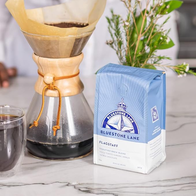 Bluestone Lane Flagstaff Ground Coffee, Medium Roast, Filter & Cold Brew Blend, 12 Ounce Bag