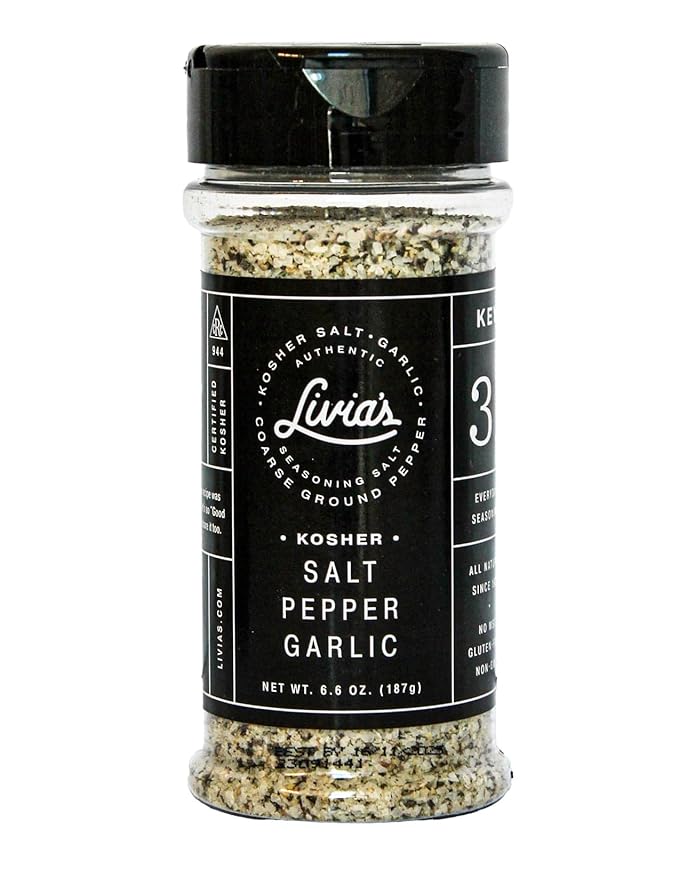 Livia's Salt Pepper Garlic Seasoning | Unlocks & Elevates Flavors of Steak, Chicken, Burgers & More