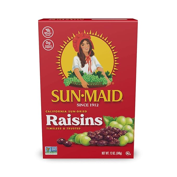 Sun-Maid California Sun-Dried Raisins - (12 Pack) 12 oz Sharing-Size Box - Dried Fruit Snack for Lunches, Snacks, and Natural Sweeteners