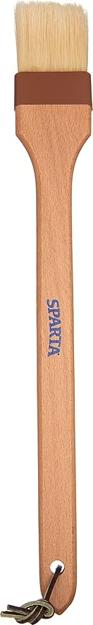 SPARTA 4037000 Boarhair Angled Pastry Brush, Basting Brush with Handle Hole, 16"L x 2"W, Wood Handle