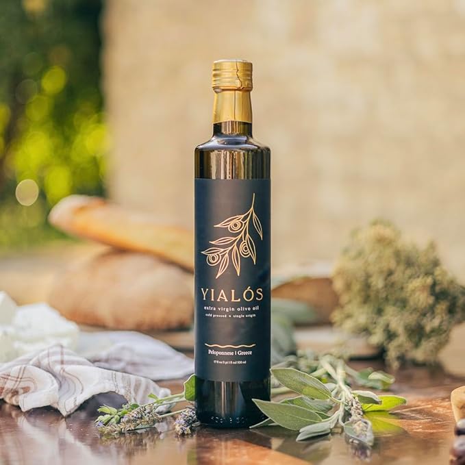 Yialós Extra Virgin Olive Oil from Greece ??2025 NYIOOC Winner | Small Batch, Single Estate, 100% Koroneiki | Cold Pressed, High Polyphenols | 500 mL Glass Bottle