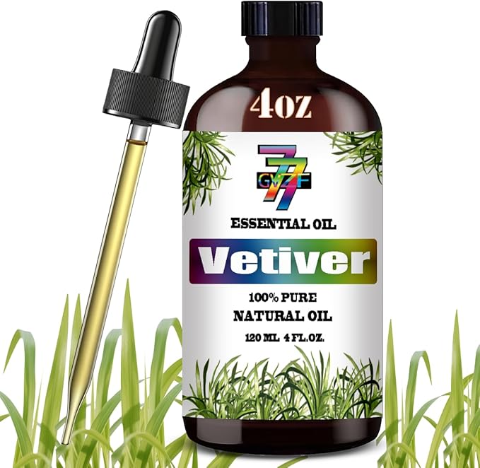 Vetiver Essential Oil (4 oz/120 ml) ??Vetiver Oils for Aromatherapy, diffusers, humidifiers, Home fragrances, DIY Skincare, soap Making, DIY Candle Making, Relaxation, Yoga, and Meditation