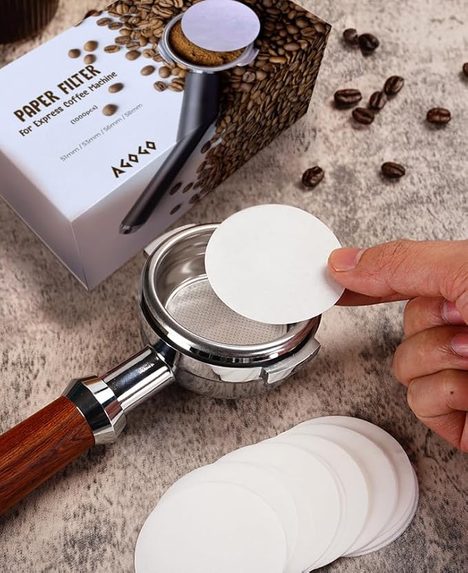 AGOGO Replacement Paper Coffee Filter Packs 1000 Count, Round Coffee Maker Filters, Compatible with Espresso Makers and Moka Coffee Pot,Four Sizes 51mm