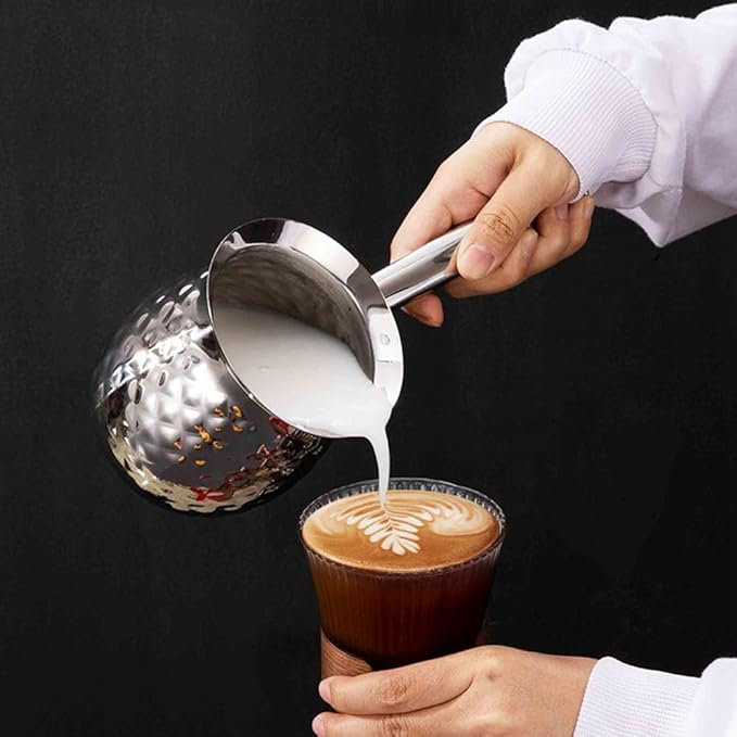Turkish Coffee Maker, Chai Pot, Arabic & Greek Coffee Pot, 600 Ml / 20 Oz Silver Ibrik