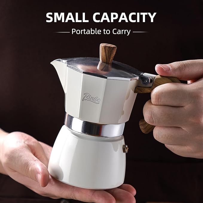 Bincoo Espresso Maker Stovetop,Camping Moka Pot 2 Cup/120ML,Stove Top Espresso Italian Coffee Maker,Easy to Use