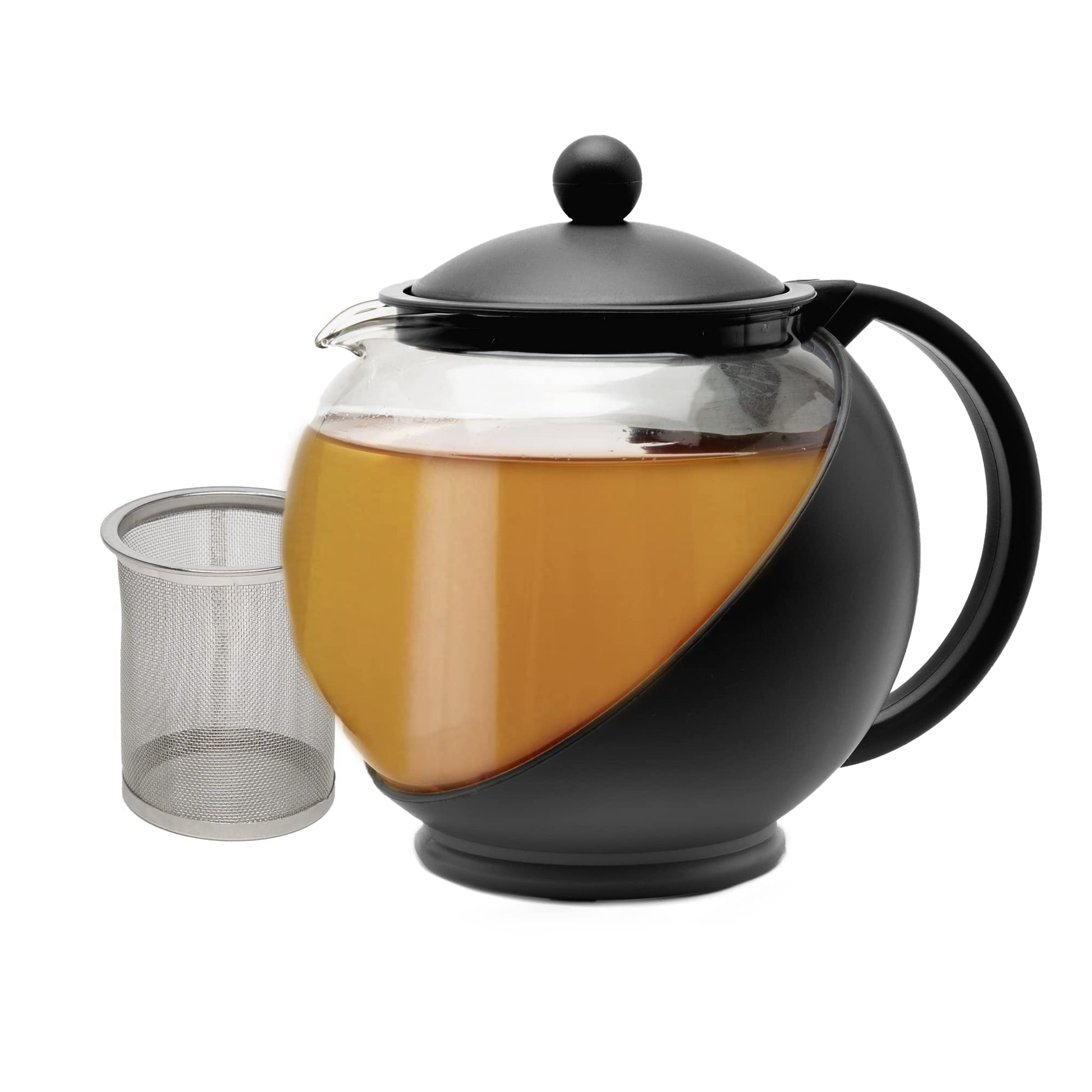 Primula Half Moon Teapot with Removable Infuser, Glass Tea Maker with Reusable Fine Mesh Stainless
