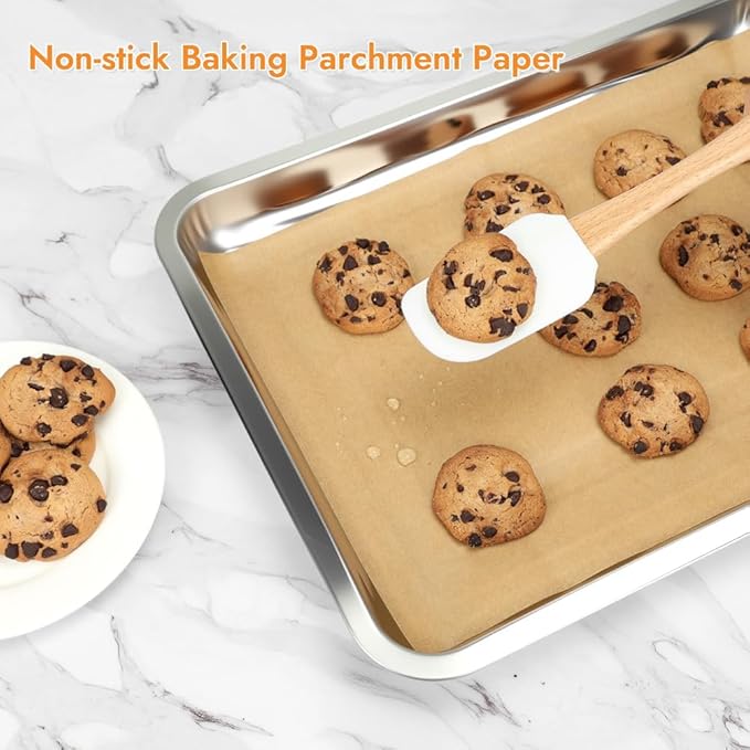 BYKITCHEN 12 x 16 Inch Parchment Paper Sheets, Non-Stick Precut Unbleached Baking Parchment Paper for Oven, Air Fryer, Grilling, Cooking & Steaming Bread Cake Cookie, Fit for Half Sheet Pans (120pcs)